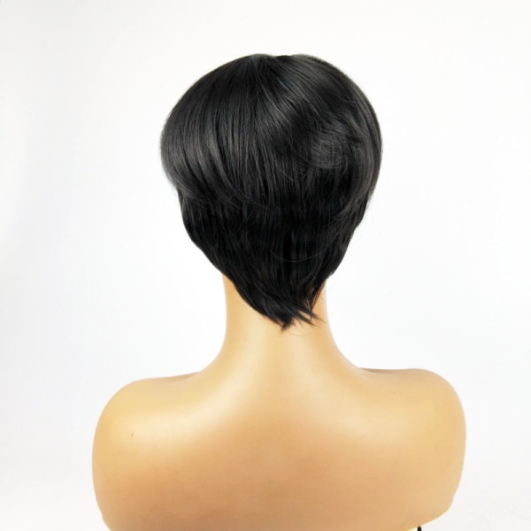 Parykk kvinner mote kort rett hår kjemisk fiber parykk sett