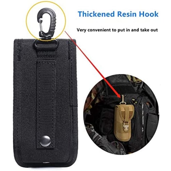 Lerfärgad Molle-glasögonfodral Utomhus Hållbar Taktisk Väska Solglasögonfodral Arméstil Ficklampa Väska med Spänne C