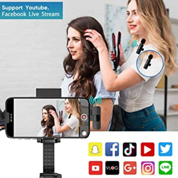 Trådløs Lavalier Lapel Mikrofon til iPhone iPad, Mini Optagelse
