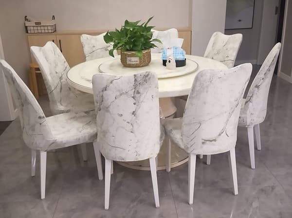 Spisestoltrekksett med 6 elastiske stoler C