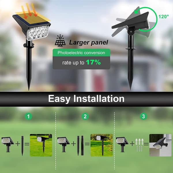 Pakke med 1 solcellelamper udendørs, 10 LED solcellelamper udendørs Col