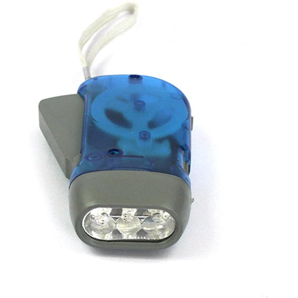 Handvevad 3 LED Dynamo ficklampa för resor, nödsituationer, cam