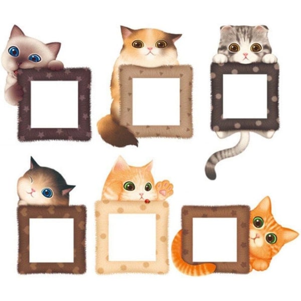 6-pak katteformede aftagelige switch-klistermærker, der lysner selvklæbende