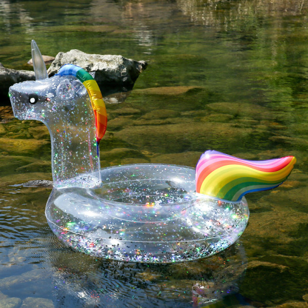 (Färg: Unicorn, Storlek: 90cm) All Sequins Transparent Unicorn Swi