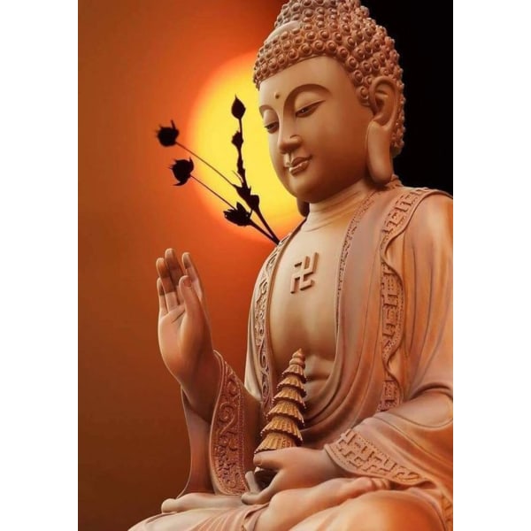 30x40cm 5D DIY Diamantmaleri Fuld, Buddha Statue Serie#O, DIY Diamant Rhinestone