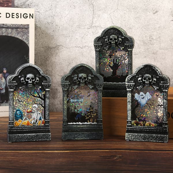 Gravsteiner Halloween-dekor LED-belyste gravsteiner
