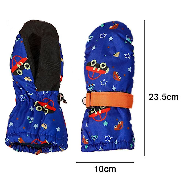 Skigloves med morsomt trykk for gutter og jenter, vanntette og vindtette