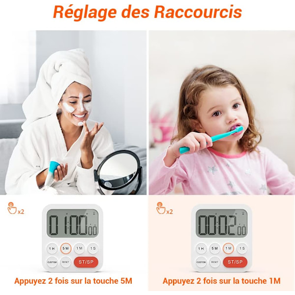 Køkken Timer, Køkken Timer, Digital Stoppur og Nedtælling Ti