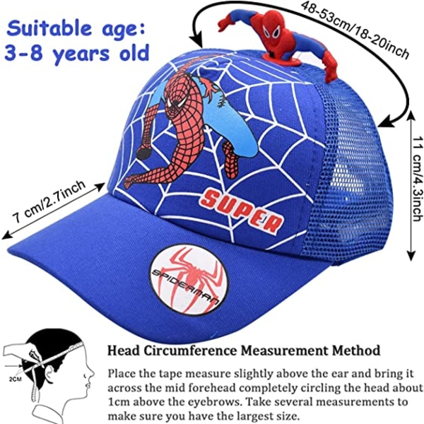 2 barns Spider Man cap (röd och blå), Spider Man