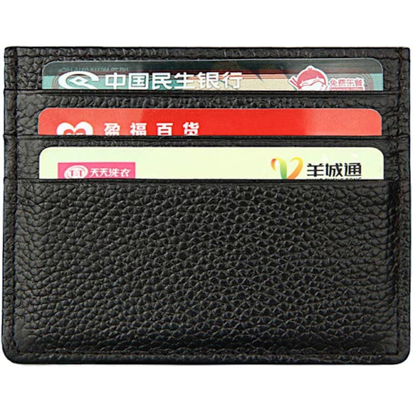 RFID-blockerande äkta läder unisex slim kreditkortsfodral
