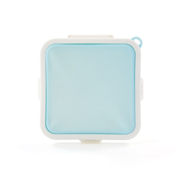 Sandwich Bread Storage Box (Blue), Portable Silicone Lunch Box,