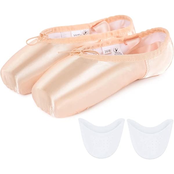 Ballet Pointe Shoes Rosa Profesjonelle Dansesko med Sydd Ribb