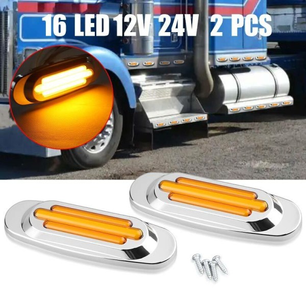 Amber Red LED Side Marker Clearance Lights Turn Signal For Truck