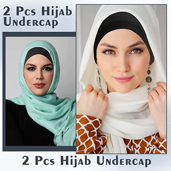 2 stykker Hijab Tube Turban Hijab Tørklæde Åndbar Hijab Stre