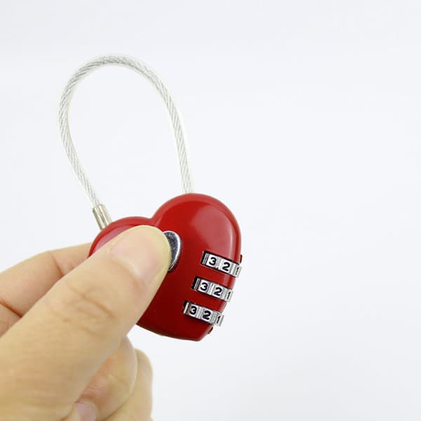 4 st röda säkerhetshänglås hållbara miniatyrgymväskor kombinationslås