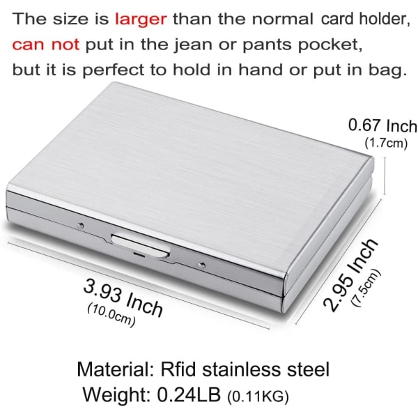 2 Pack RFID-luottokorttikotelon suojus metallinen luottokortti Walle