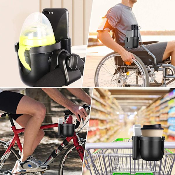 Barnevogn koppholder, 2 i 1 universell vannflaskeholder med P