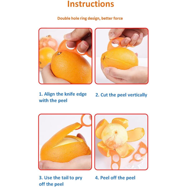 6 kpl appelsiinin ja sitrushedelmän kuorinta - muovinen hedelmäkuori - helppo