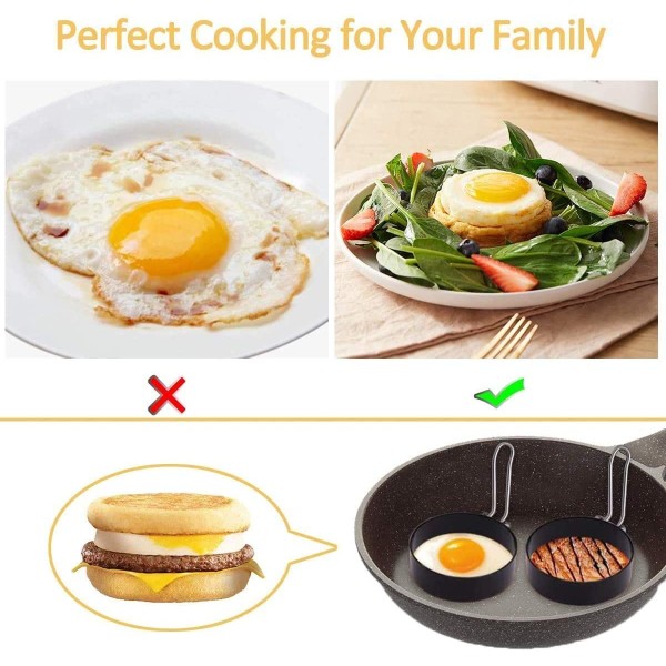 Äggringar Non Stick för Stekning, för Stekta Ägg, Pannkakor, Mcmuff