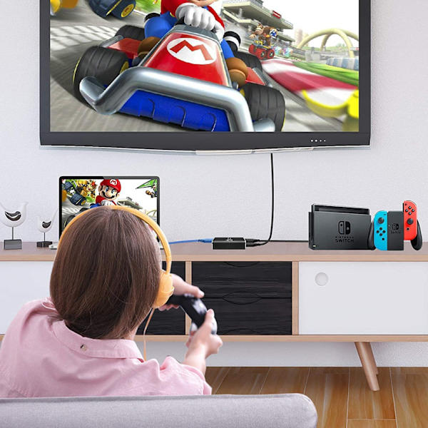 Capture-kort, videooptagelseskort med mikrofon 4K HDMI Loop-O