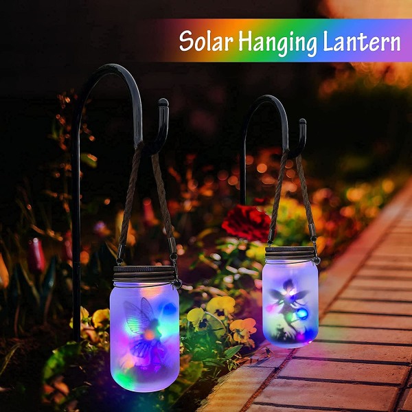 Solar Lantern, IP44 Vanntett Outdoor Mason Jar Solar Lamp