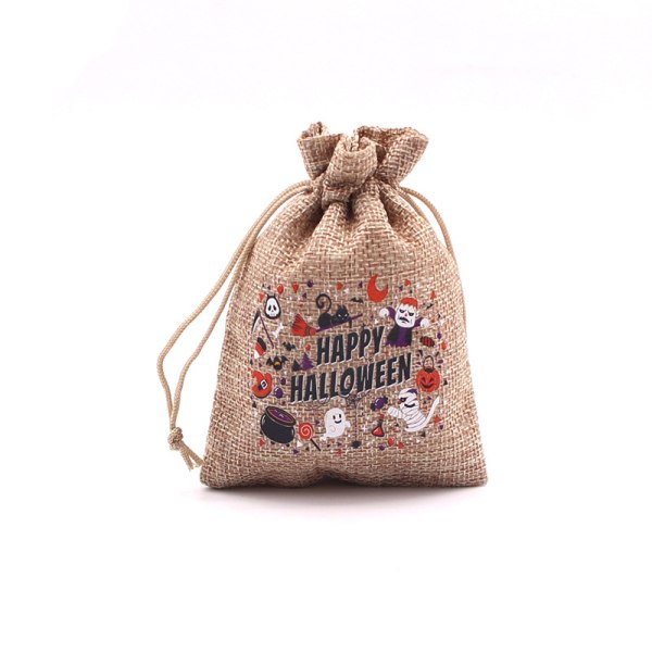 50 pakke (15 x 20 cm) Juteposer Halloween Trick Or Treat Jute