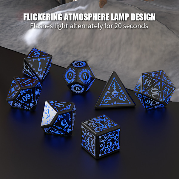 D&D Ladattavat LED-Noppasetti (Sininen)