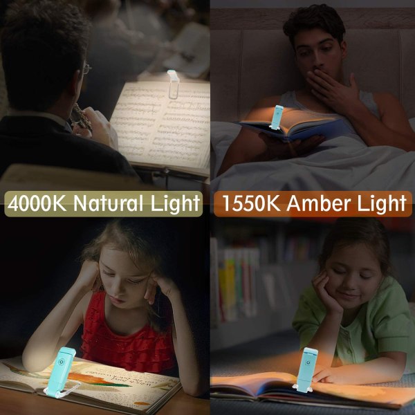 LED Clip læselys, læselys til bøger i sengen, Eye-Frie
