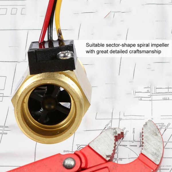 Vandstrømsensor Flow Meter Fluid Meter Vandstrømskontakt 60mm G