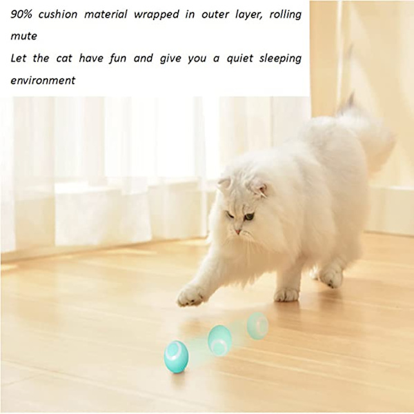 Blå interaktiv kattleksak - Smart USB-laddningsbar kattboll - Katt