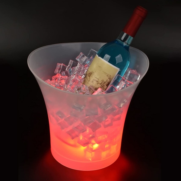 Isterningbakke, Farverig LED Lys Iced Champagne Terning, Farvedåse