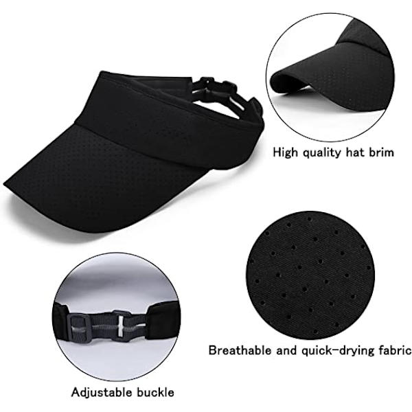 Visor Menn Kvinner - Golf Tennis Sol Visor Justerbar Sport Sol