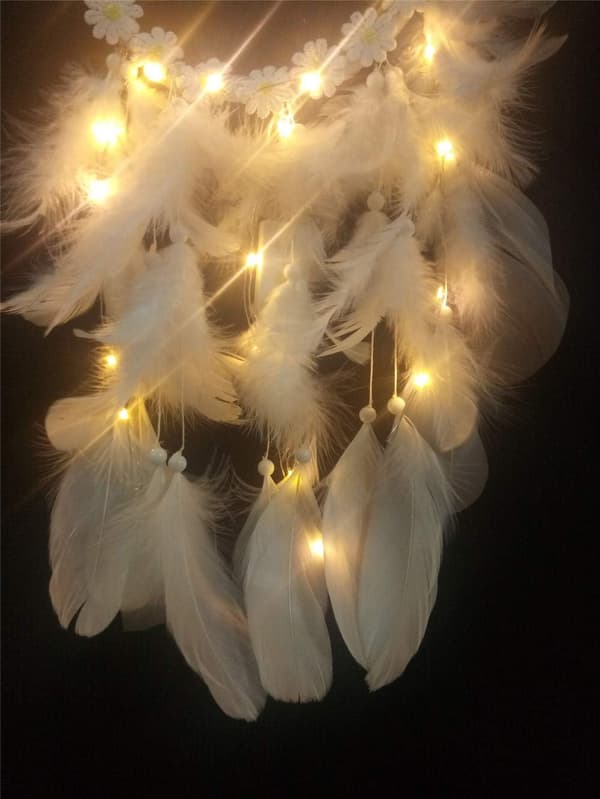 Drömfångare (20*45cm, Vit, Ljus), Boho Style LED Ljus Handema