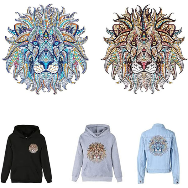 Lion Design påstrykningslapper for klær - blå