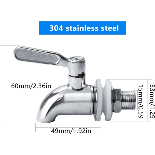 1 PC Beverage Dispenser Replacement Faucet, Stainless Steel Repla