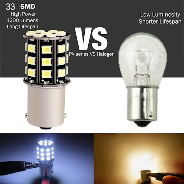 10 stk automatisk LED bremselys 1157/33 lys BAY15D høydepunkt