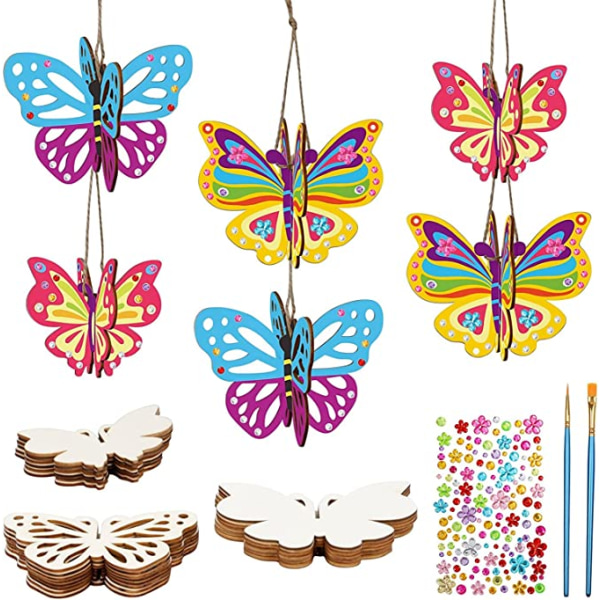 10 DIY tre 3D sommerfuglesett - Barnas kunst og håndverk -