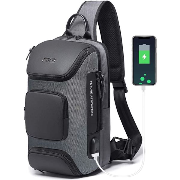 Casual Sling Bag, Brysttaske Mænd Skuldertaske Vandtæt Shou