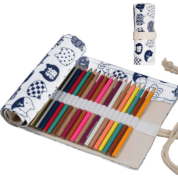 Canvas blyantpose, 72 huller blyantpose, farvet blyantpose Mu