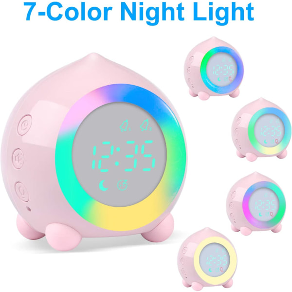 Børnevækkeur lyser op Digital LED-lampe vækkeur