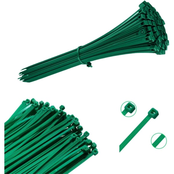 Grøn - 10 cm 100 stk, universal plastik kabelbindere - standard s