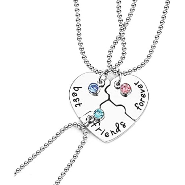 3 Pack BFF Halsband Friendship Necklace Forever Best Friends For