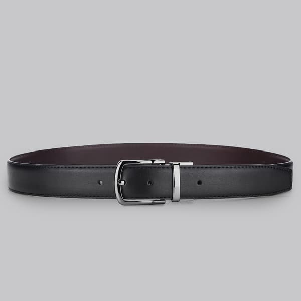 Herrebælte i læder, justerbart, 32 mm bredt