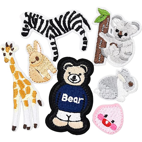 21 stk. broderede dyreplaster, zoo dyr DIY tøj jeans T-