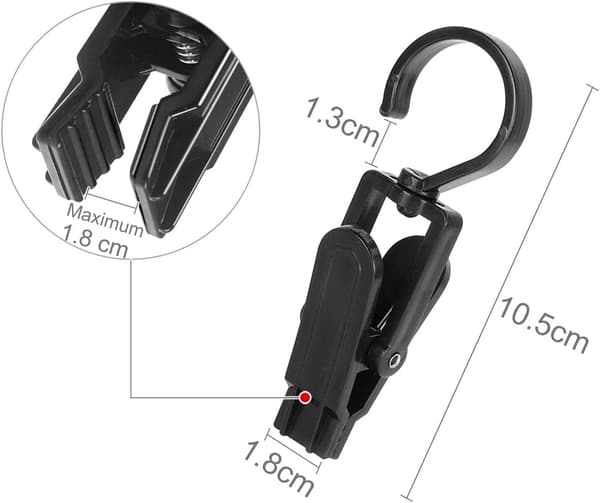 20 stk. store klesklyper, vindbryterklips, plastklips, kan rotere