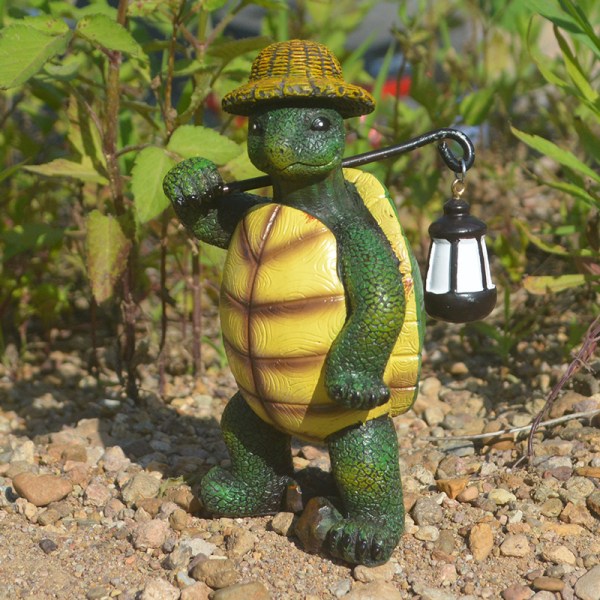 Skildpadde Havedekoration Resin Ornamenter Lanterne Skildpadde