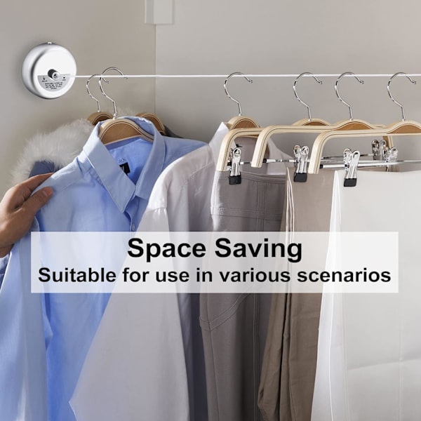1 Retractable Clothesline, 304 Rustfritt Stål Dusjklesnor
