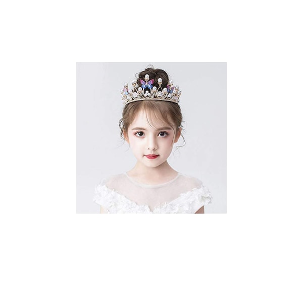 Børne krystal hovedbeklædning Crown Rhinestone kronprinsesse pige