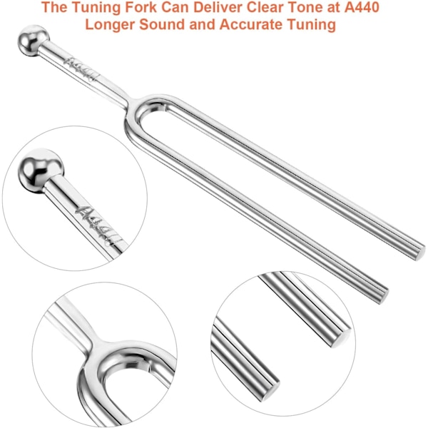 Klaverstemmegaffel, Inkluderer A440Hz Rustfrit Stålstemmegaffel, C