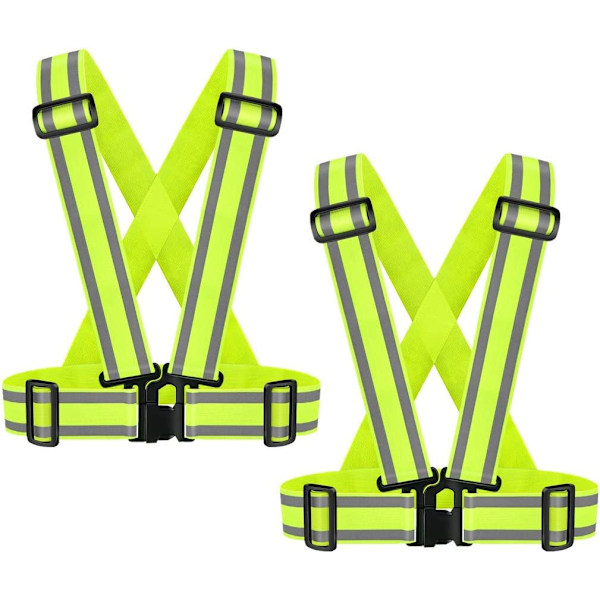 2-pack Hög Synlighet Reflexväst | Lätt, Justerbar